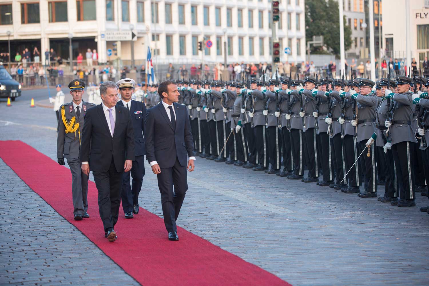 Ranskan presidentti Emmanuel Macron virallisella vierailulla Suomessa 29–30.8.2018. Kuva: Juhani Kandell/tasavallan presidentin kanslia