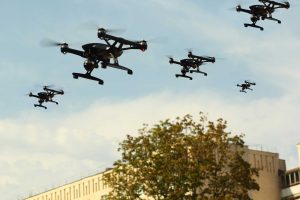 Different types of drones can already be used as weapons, but in the future with advanced AI technologies they could be equiped to use lethal force autonomously. Photo: Free_styler / Alamy Stock Photo  